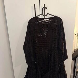 RHODE Black Eyelet Top